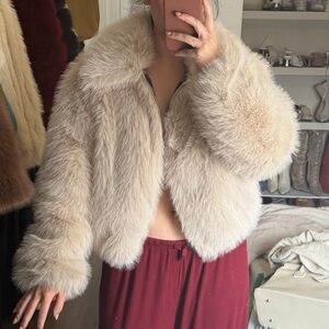 Jason Wu Cream Fur Bomber Jacket